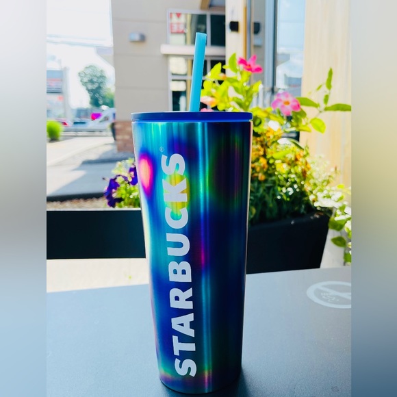 Starbucks Oil Slick Stainless Steel Tumbler Rainbow Cold Cup 24oz Venti New 2023 - Picture 7 of 8